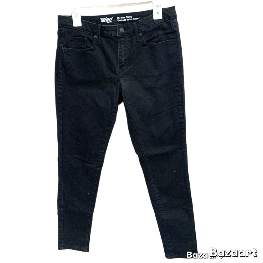 Mossimo Supply Co Mid Rise ultra strech Black Skinny Jeans Sz 8